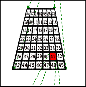 THE 49 REGIONAL GRIDS ARE SHOWN AS CELLS HERE